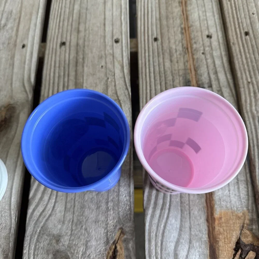 Lot of 2 Starbucks‎ 16 ounce Reusable Coffee Cups Blocks Geometric